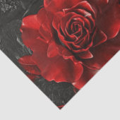 デカップゴシックブラックマーブルスケルトン赤いバラ 薄葉紙 (詳細)