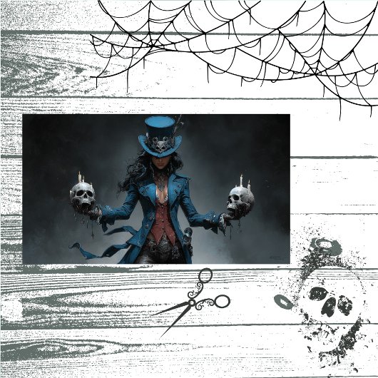 デカップゴシック女性ブルーキャンドルベアラ 薄葉紙