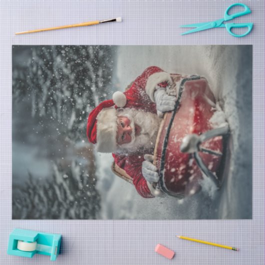 デカップサンタ笑いが山の上に投げ込まれた 薄葉紙 (クラフト)