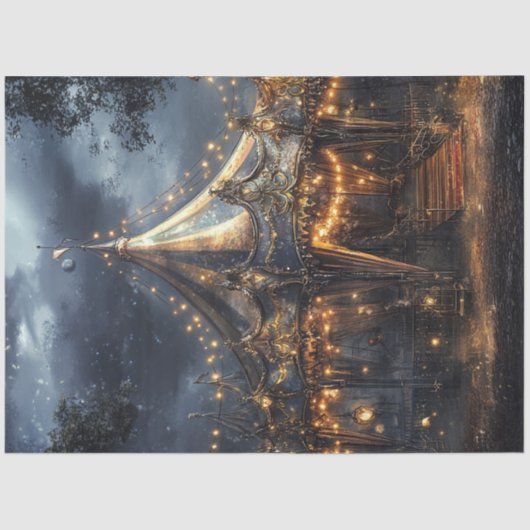 デカップサーカお洒落ス回転木馬テントシーン 薄葉紙 (正面)