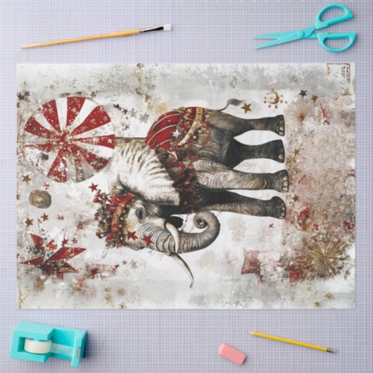 デカップサーカスエレファントオーダーフェスティバル要素 薄葉紙 (クラフト)