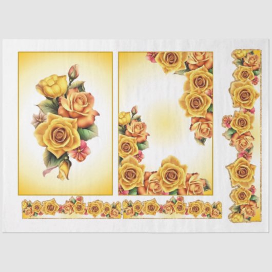 デカップシリーズデザイン1のバラ 薄葉紙 (正面)