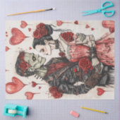 デカップスケルトン祝カップルのバレンタイン 薄葉紙 (クラフト)