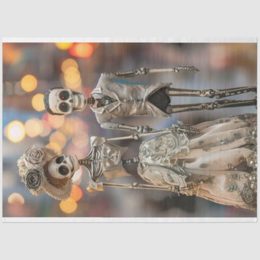 デカップスケルトン結婚したカップル 薄葉紙 (正面)