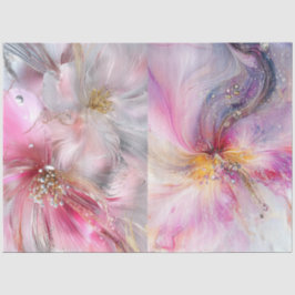 デカップセットの2フローラデザインパールのような色 薄葉紙