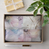 デカップセットの4フローラデザインパステルカラー 薄葉紙 (ギフト)