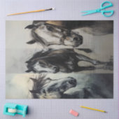 デカップチャコールコラージア素朴ート 薄葉紙 (クラフト)