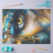 デカップデコッドアイインターンズドブルー金ゴールドティール（緑がかった色） 薄葉紙 (クラフト)