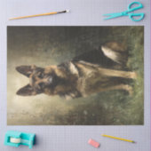 デカップドイツ威厳のあるシェパードのポーズポートレート 薄葉紙 (クラフト)