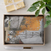 デカップノスタルジックオータムレッドバーンカウー絵を描油 薄葉紙 (ギフト)