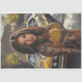 デカップノスタルジックマッスルカー美しい女性 薄葉紙 (正面)