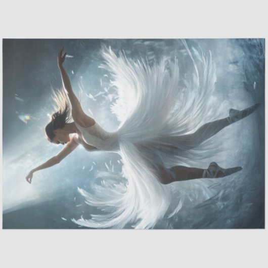 デカップバレエお洒落ダンサーをホワイトで 薄葉紙 (正面)