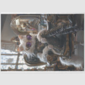 デカップヒッパイスタイルの白い毛皮の猫のお尻ブーツ 薄葉紙 (正面)