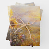 デカップヒマワリ鮮やかーデイジー絵を描色 ラッピングペーパーシート (インサイチュ)