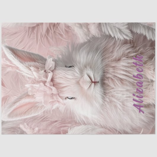 デカップピンクのイースターバニー 薄葉紙 (正面)