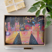 デカップピ鮮やかックイエローブルーキャッツアート 薄葉紙 (ギフト)