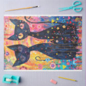 デカップピ鮮やかックイエローブルーキャッツアート 薄葉紙 (クラフト)