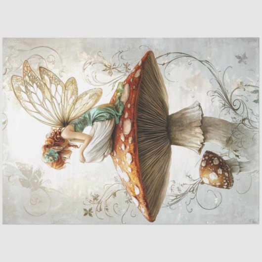 デカップフェイお洒落アリー赤いキノコのアートワーク 薄葉紙 (正面)