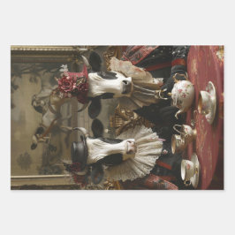 デカップフュスお洒落ヴィンテージ牛 ラッピングペーパーシート