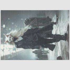 デカップフューチャリスティックファッションショー猫をブラックで 薄葉紙