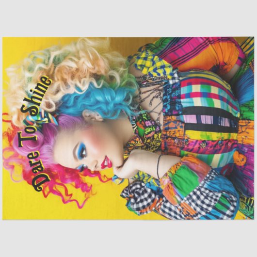 デカップフ鮮やかァッショナブル女性レインボーカラー 薄葉紙 (正面)