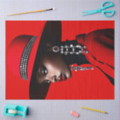 デカップブラックモデル印象的なレッドハット 薄葉紙 (クラフト)