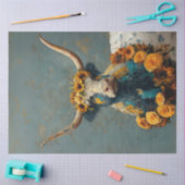 デカップブルーお洒落クラッドハイランドカウズ 薄葉紙 (クラフト)