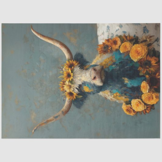 デカップブルーお洒落クラッドハイランドカウズ 薄葉紙 (正面)