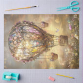 デカップホットエアバルーンのステンドグラスフローラ 薄葉紙 (クラフト)