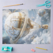 デカップホットエアバルーンは土星のように見える 薄葉紙 (クラフト)