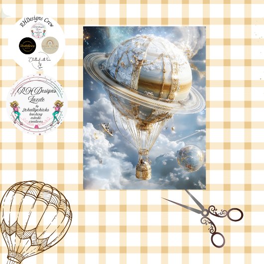 デカップホットエアバルーンは土星のように見える 薄葉紙