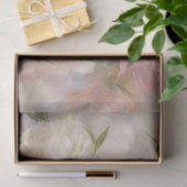 デカップホワイト&ピンク牡丹の水絵を描色 薄葉紙 (ギフト)