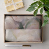 デカップホワイト&ピンク牡丹ウォーターカラーアート 薄葉紙 (ギフト)