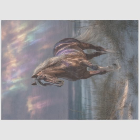 デカップホース虹色の雲の神秘的な美しい 薄葉紙 (正面)