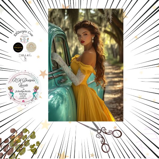 デカップポスターカーとファッショナブルなレディーフォト 薄葉紙