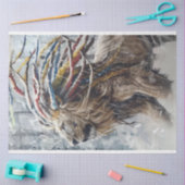 デカップライオンドレッドロックヘアティッシュペーパー 薄葉紙 (クラフト)