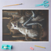 デカップラグジュアリーな格好の猫 薄葉紙 (クラフト)