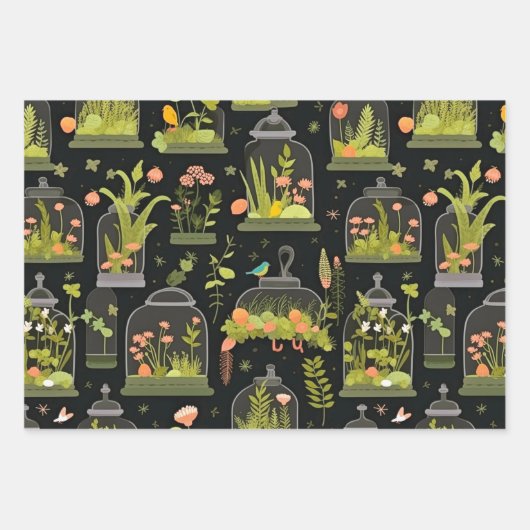 デカップラッピング紙テラリアムセット3 ラッピングペーパーシート (正面)