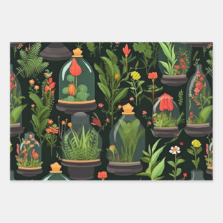 デカップラッピング紙テラリアムセット3 ラッピングペーパーシート