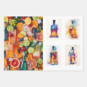 デカップラッピング紙USA，地図とバー ラッピングペーパーシート (正面)