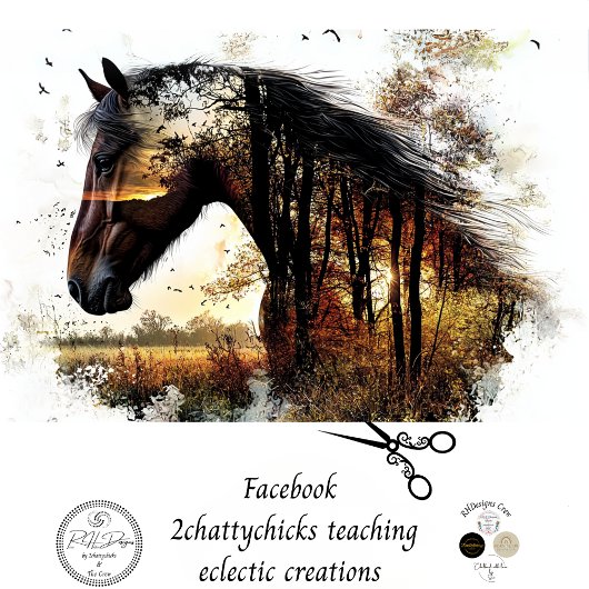 デカップランドスケープ二重露出馬&フォレスト 薄葉紙