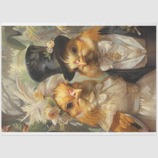 デカップリお洒落ースターチキン結婚したカップル 薄葉紙 (正面)