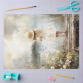 デカップリールガールクララ湖の麦わら帽子の波止場に 薄葉紙 (クラフト)