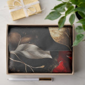 デカップリ鮮やかッドフラワーズシルバートリム 薄葉紙 (ギフト)