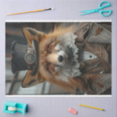 デカップレッドキツネスチームパンクプレイドスーツ 薄葉紙 (クラフト)