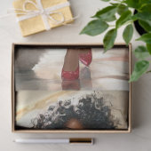 デカップレディエレガントレッドドレス&スタンダードプードル 薄葉紙 (ギフト)