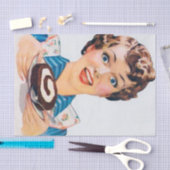 デカップレトロヴィンテージレディーケーキベーキング 薄葉紙 (クラフト)