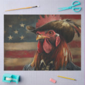 デカップ愛国的なルースターフラグ 薄葉紙 (クラフト)