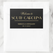 デカデコシックエレガントブラックウェルカム結婚ズ 長方形シール (バッグ)