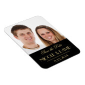 デカデコ黒エレガントの結婚式の日付を保存 マグネット (右側)